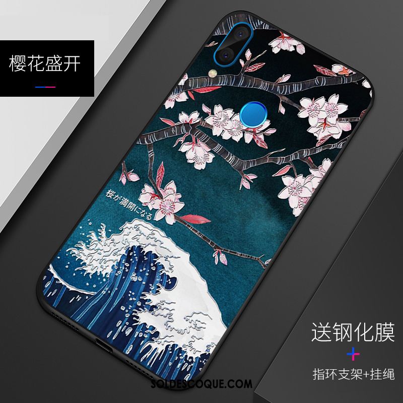 Coque Huawei P Smart+ Délavé En Daim Jeunesse Étui Personnalisé Gaufrage Housse En Vente