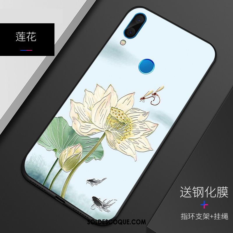 Coque Huawei P Smart+ Délavé En Daim Jeunesse Étui Personnalisé Gaufrage Housse En Vente