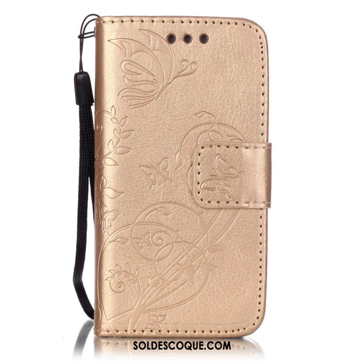 Coque Huawei P Smart+ En Relief Bleu Papillon Étui En Cuir Téléphone Portable Pas Cher