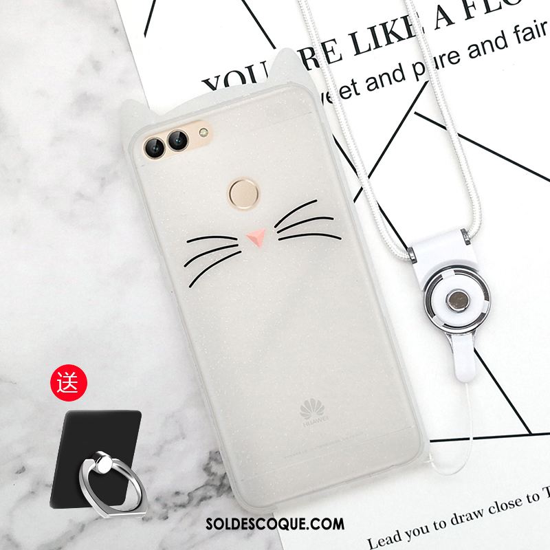 Coque Huawei P Smart Fluide Doux Tout Compris Téléphone Portable Dessin Animé Blanc Soldes