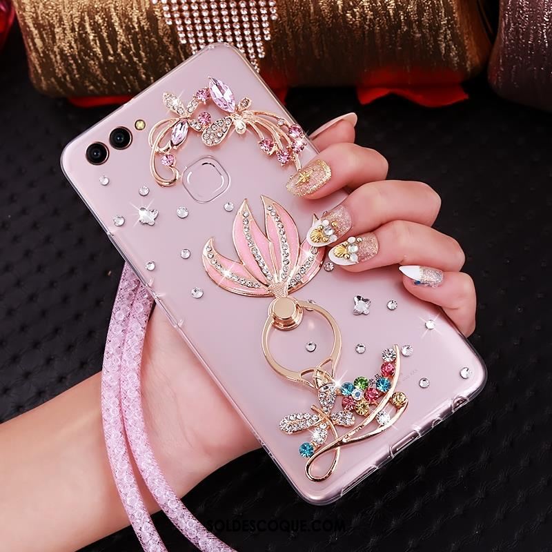 Coque Huawei P Smart Fluide Doux Transparent Strass Étui Téléphone Portable En Ligne