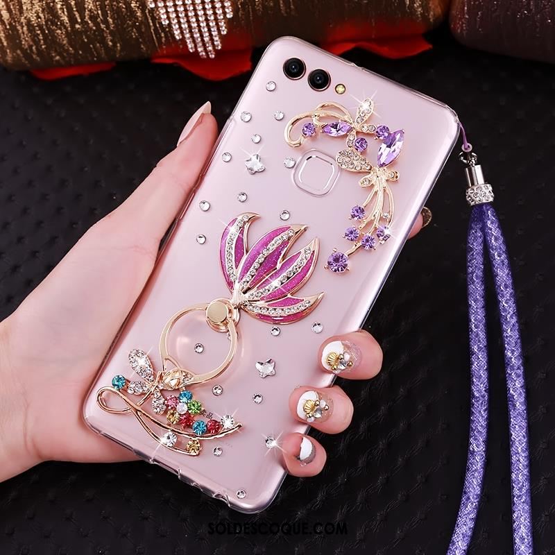 Coque Huawei P Smart Fluide Doux Transparent Strass Étui Téléphone Portable En Ligne