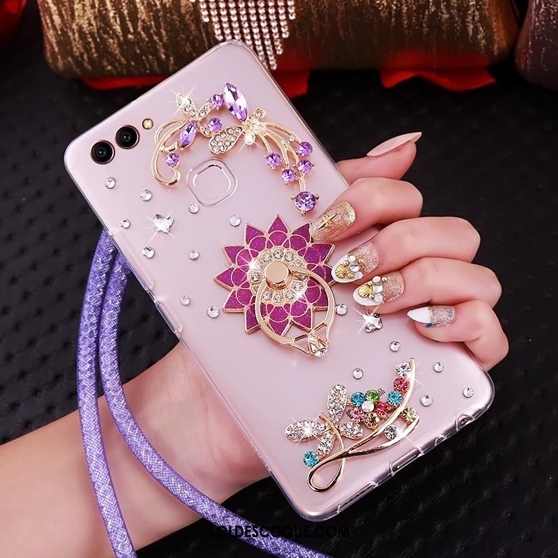 Coque Huawei P Smart Fluide Doux Transparent Strass Étui Téléphone Portable En Ligne