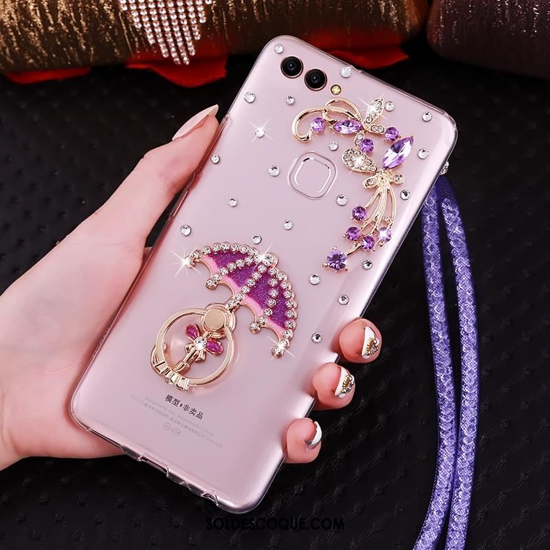 Coque Huawei P Smart Fluide Doux Transparent Strass Étui Téléphone Portable En Ligne