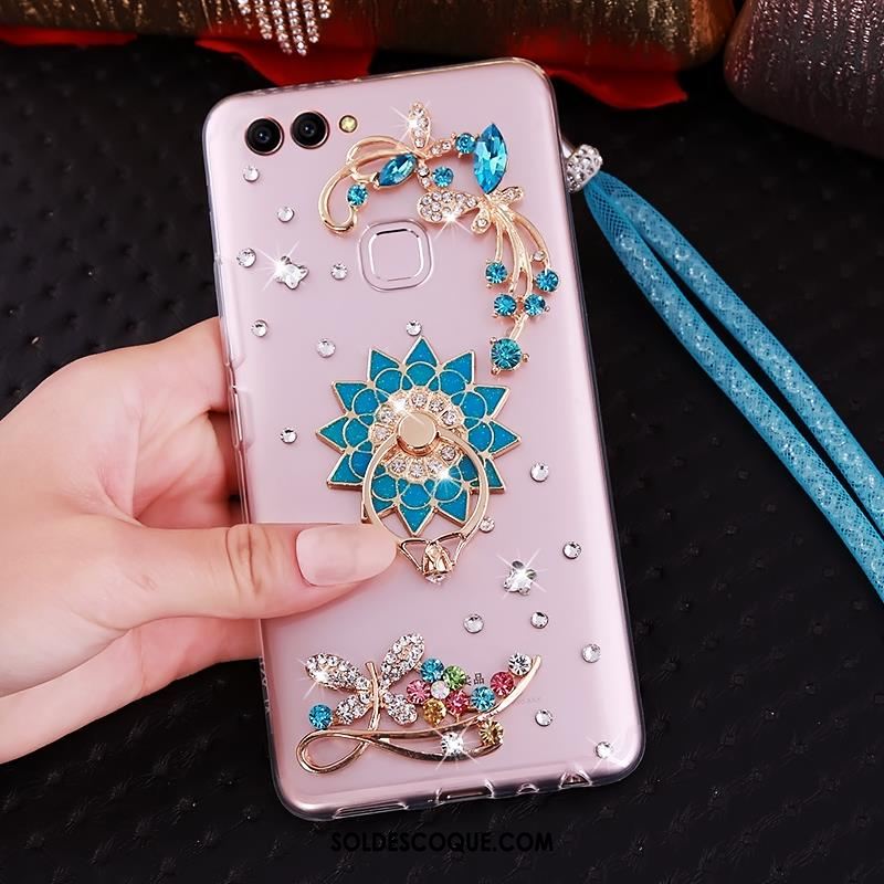 Coque Huawei P Smart Fluide Doux Transparent Strass Étui Téléphone Portable En Ligne