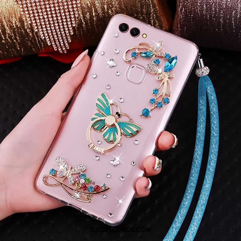 Coque Huawei P Smart Fluide Doux Transparent Strass Étui Téléphone Portable En Ligne