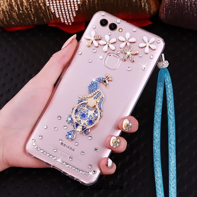 Coque Huawei P Smart Fluide Doux Transparent Strass Étui Téléphone Portable En Ligne