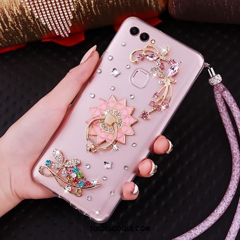 Coque Huawei P Smart Fluide Doux Transparent Strass Étui Téléphone Portable En Ligne