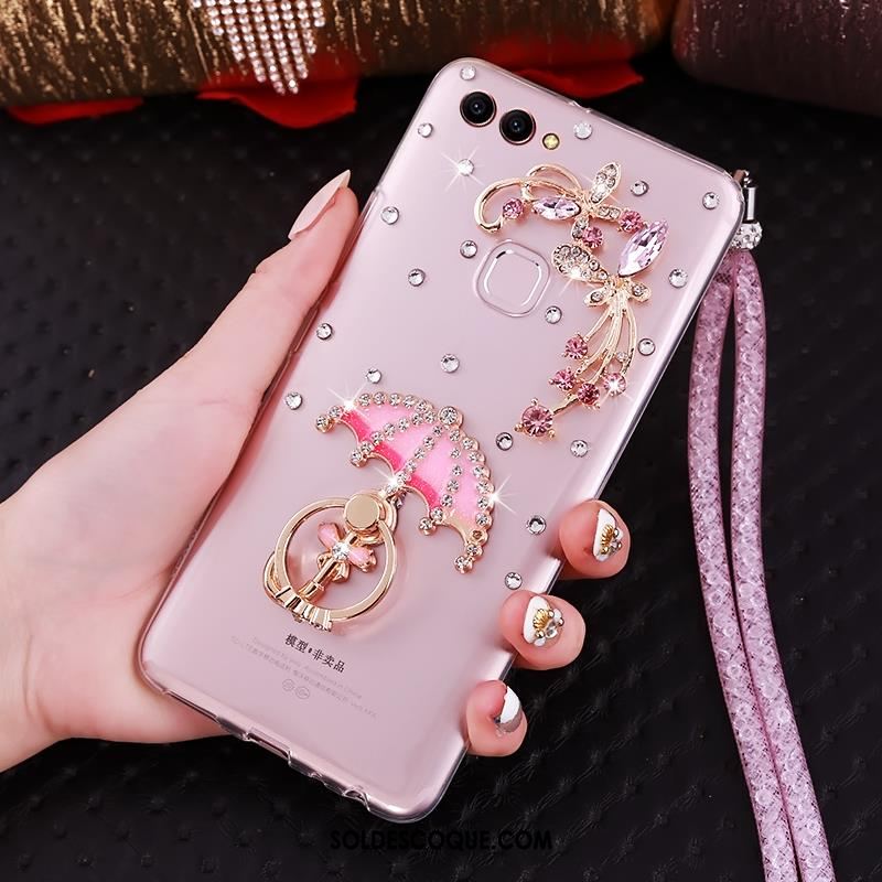 Coque Huawei P Smart Fluide Doux Transparent Strass Étui Téléphone Portable En Ligne