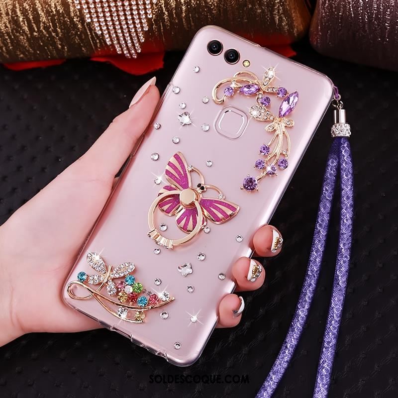 Coque Huawei P Smart Fluide Doux Transparent Strass Étui Téléphone Portable En Ligne