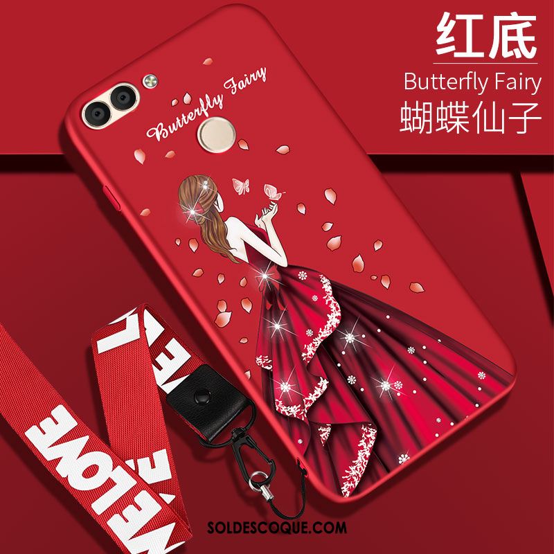 Coque Huawei P Smart Fluide Doux Étui Silicone Créatif Rouge Soldes