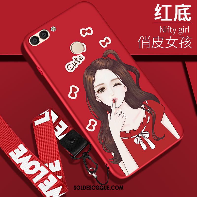 Coque Huawei P Smart Fluide Doux Étui Silicone Créatif Rouge Soldes