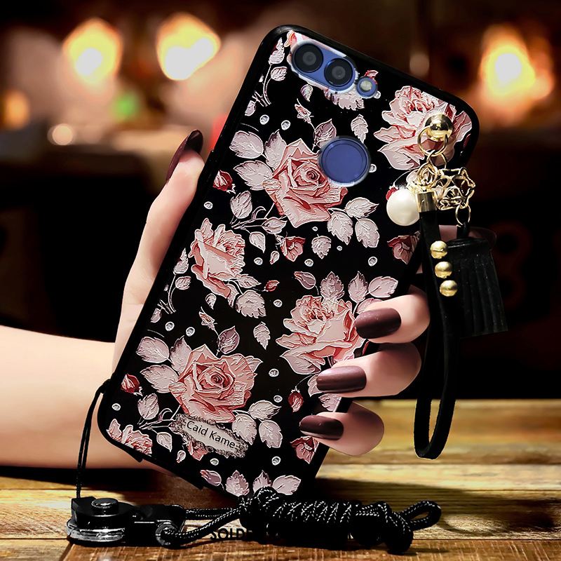 Coque Huawei P Smart Gaufrage Créatif Support Rose Incassable Housse En Ligne