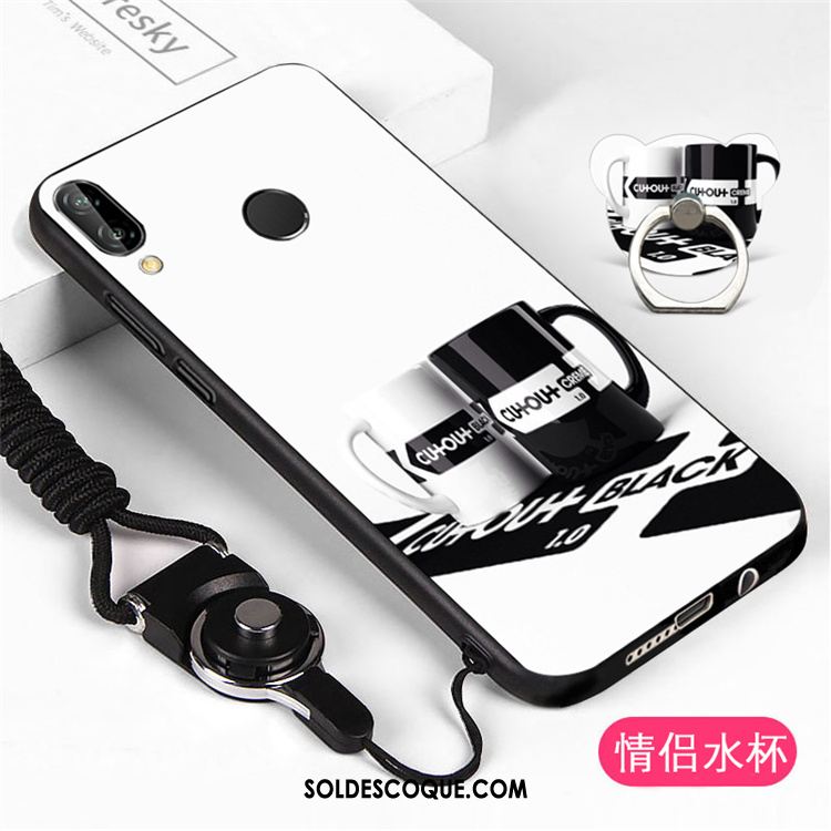 Coque Huawei P Smart+ Incassable Blanc Téléphone Portable Personnalité Ornements Suspendus Soldes