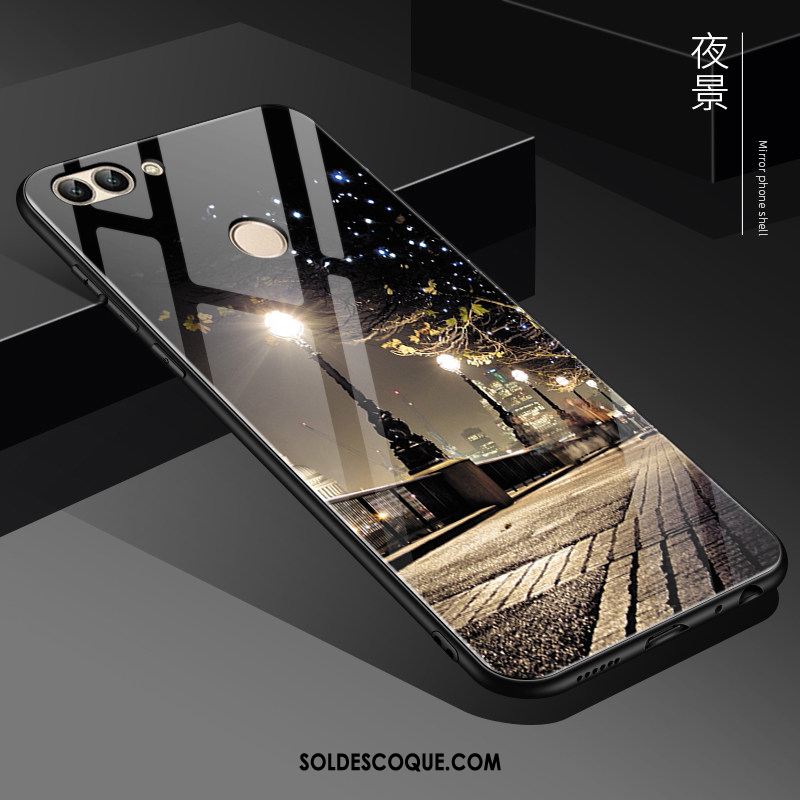 Coque Huawei P Smart Noir Miroir Délavé En Daim Protection Incassable France