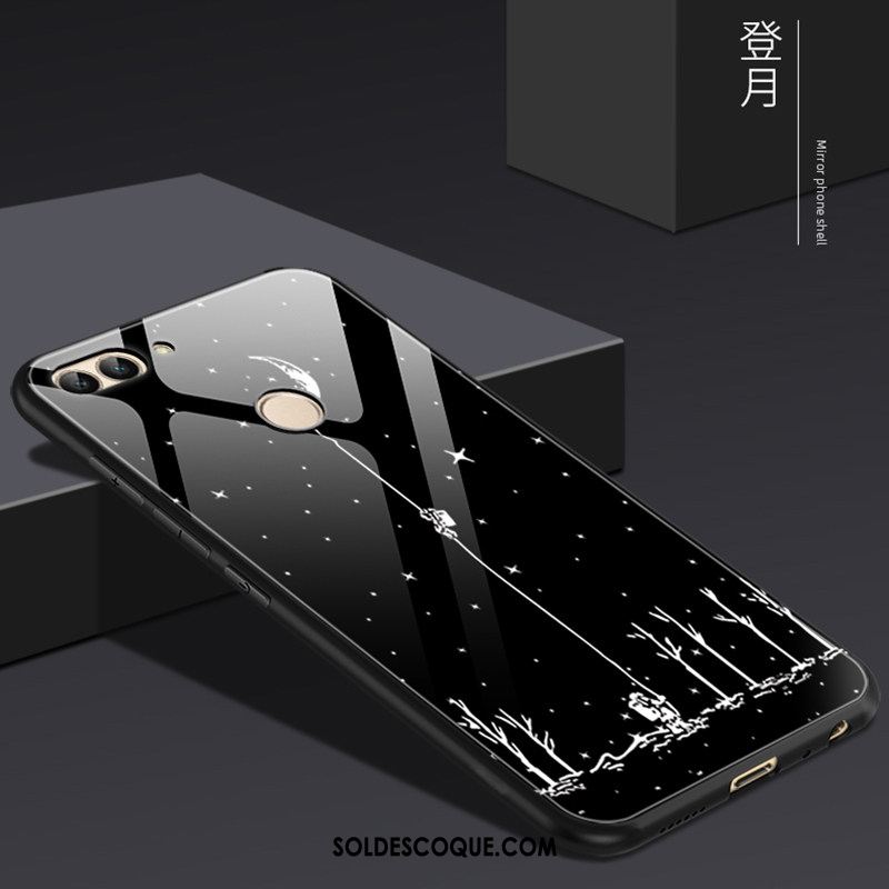 Coque Huawei P Smart Noir Miroir Délavé En Daim Protection Incassable France