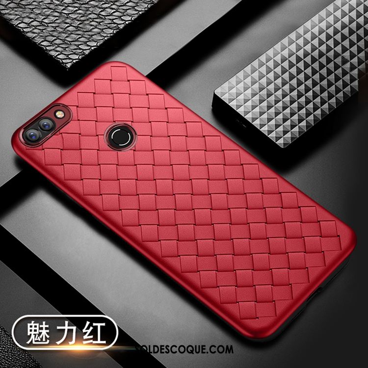 Coque Huawei P Smart Noir Tissage Refroidissement Étui En Cuir Téléphone Portable Pas Cher