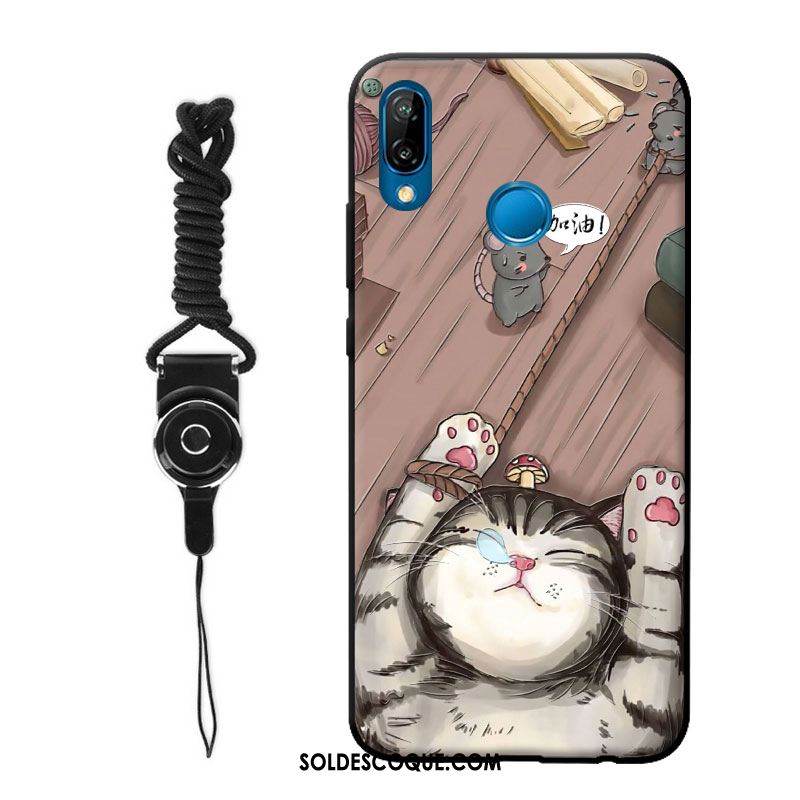 Coque Huawei P Smart+ Ornements Suspendus Incassable Chat Charmant Gaufrage Pas Cher