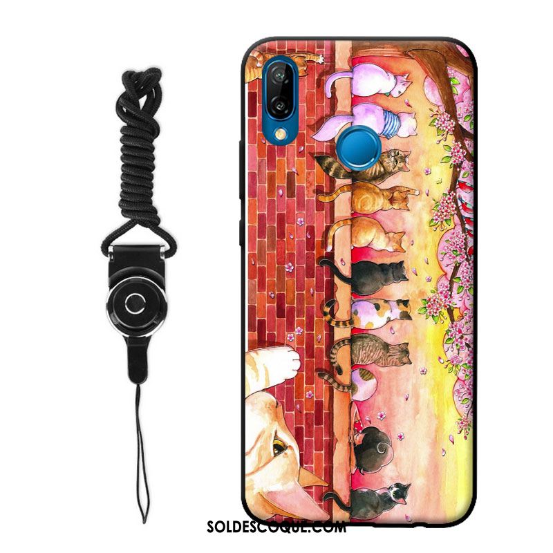 Coque Huawei P Smart+ Ornements Suspendus Incassable Chat Charmant Gaufrage Pas Cher