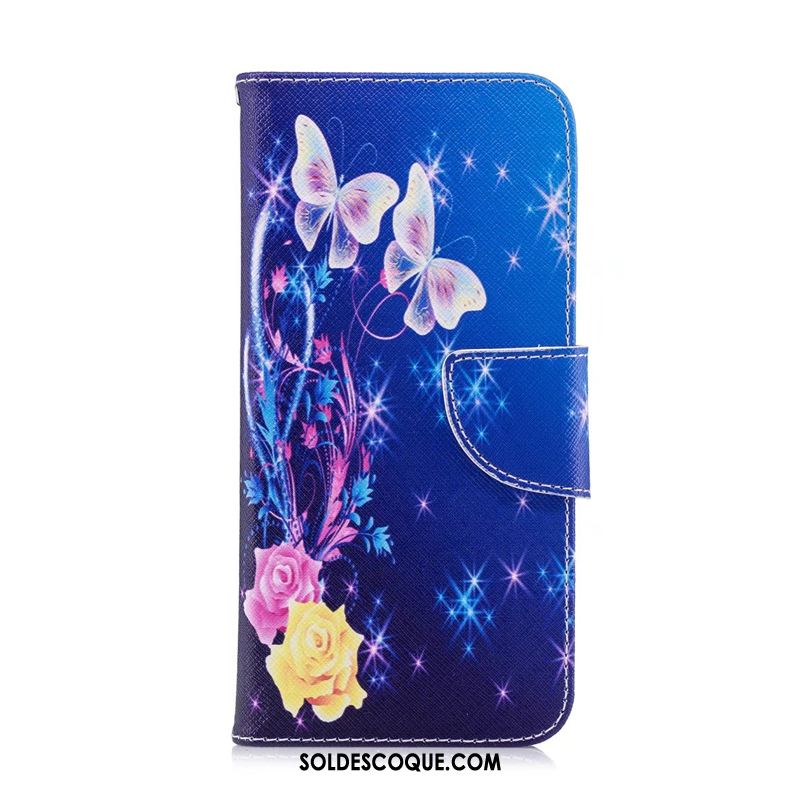 Coque Huawei P Smart+ Peinture Dessin Animé Protection Bleu Étui Pas Cher