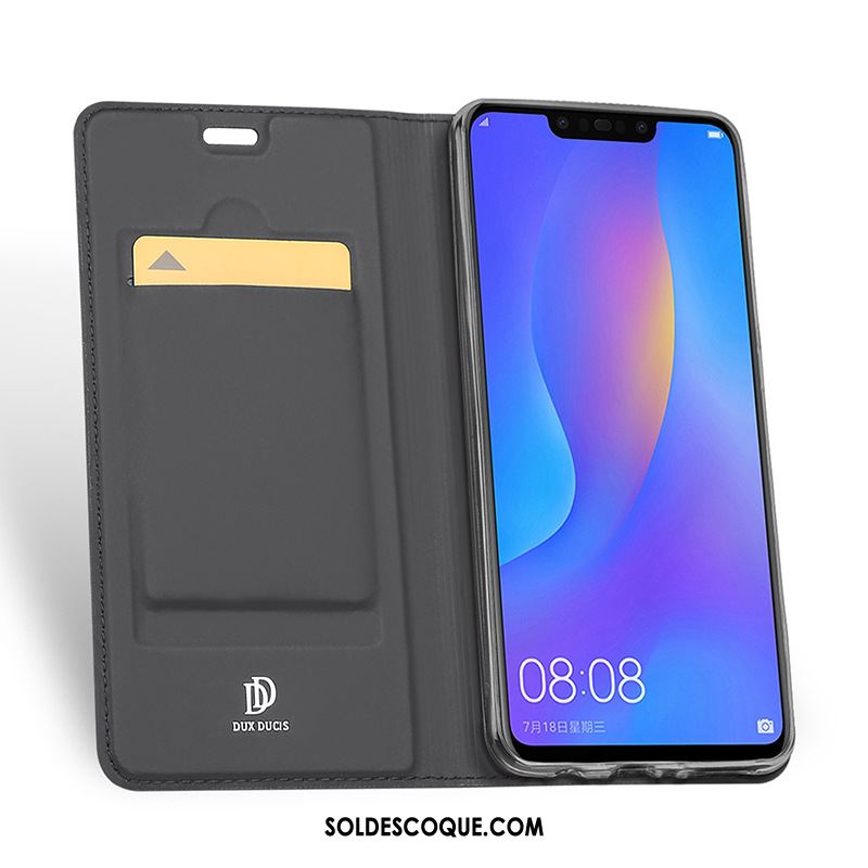 Coque Huawei P Smart+ Protection Incassable Or Rose Téléphone Portable Étui En Cuir Housse France