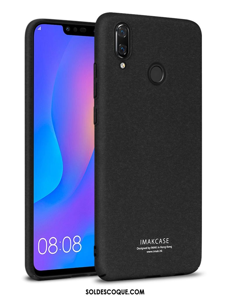 Coque Huawei P Smart+ Protection Téléphone Portable Noir Délavé En Daim Étui Soldes