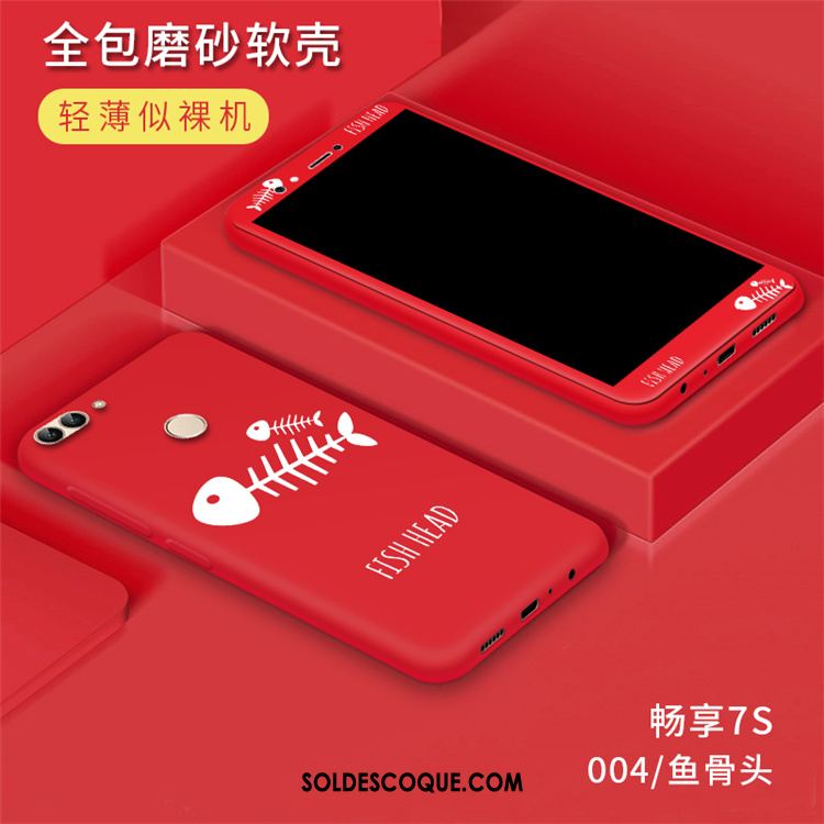 Coque Huawei P Smart Rouge Silicone Membrane Étui Téléphone Portable Pas Cher