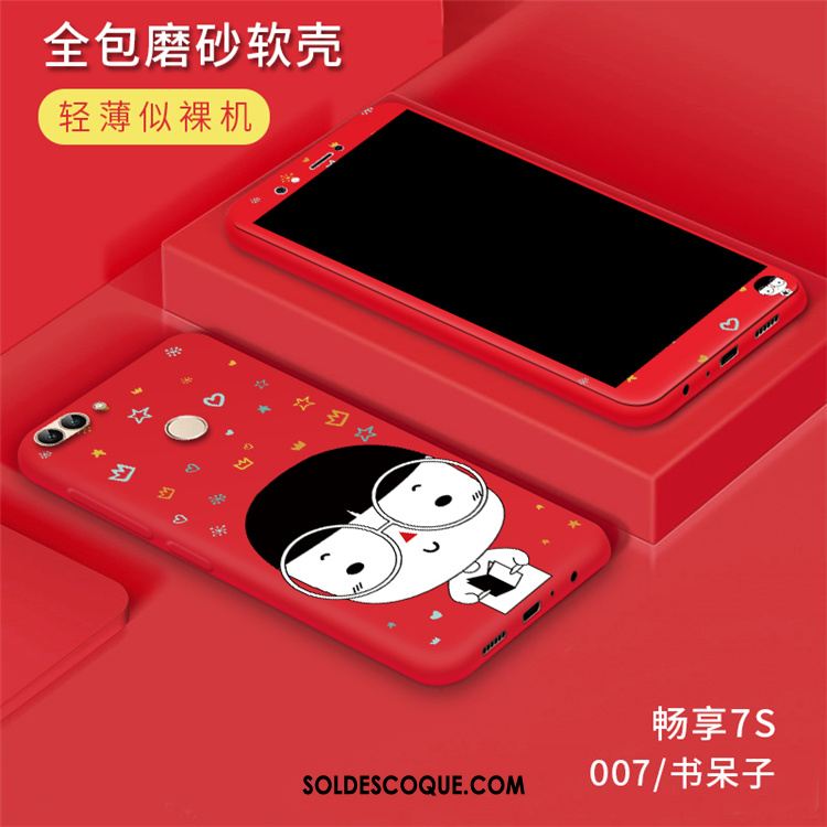 Coque Huawei P Smart Rouge Silicone Membrane Étui Téléphone Portable Pas Cher