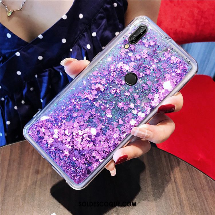 Coque Huawei P Smart+ Silicone Quicksand Téléphone Portable Violet Ornements Suspendus En Vente