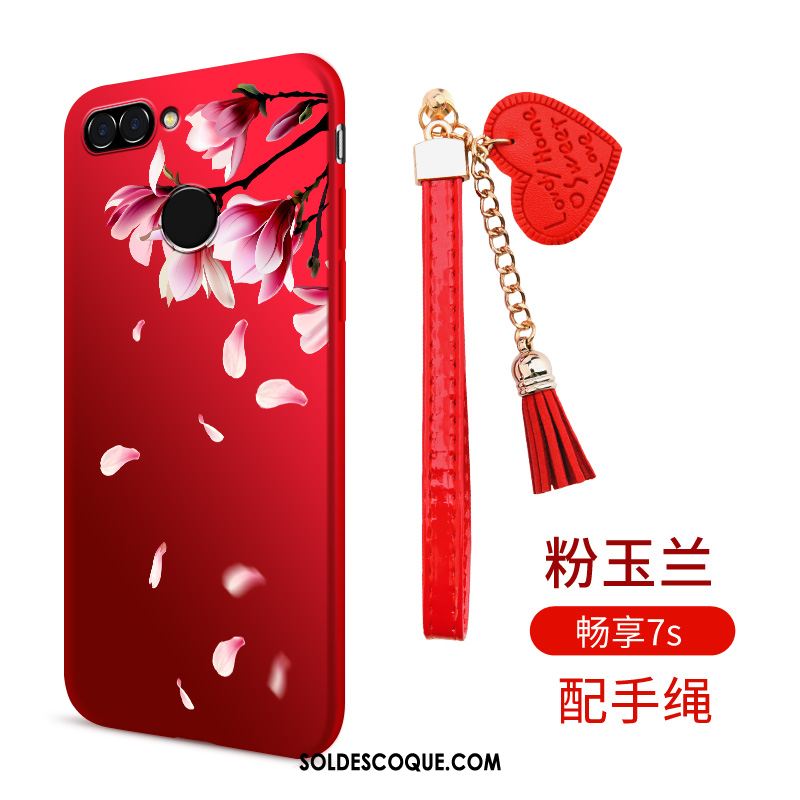 Coque Huawei P Smart Silicone Rouge Étui Fluide Doux Téléphone Portable En Vente