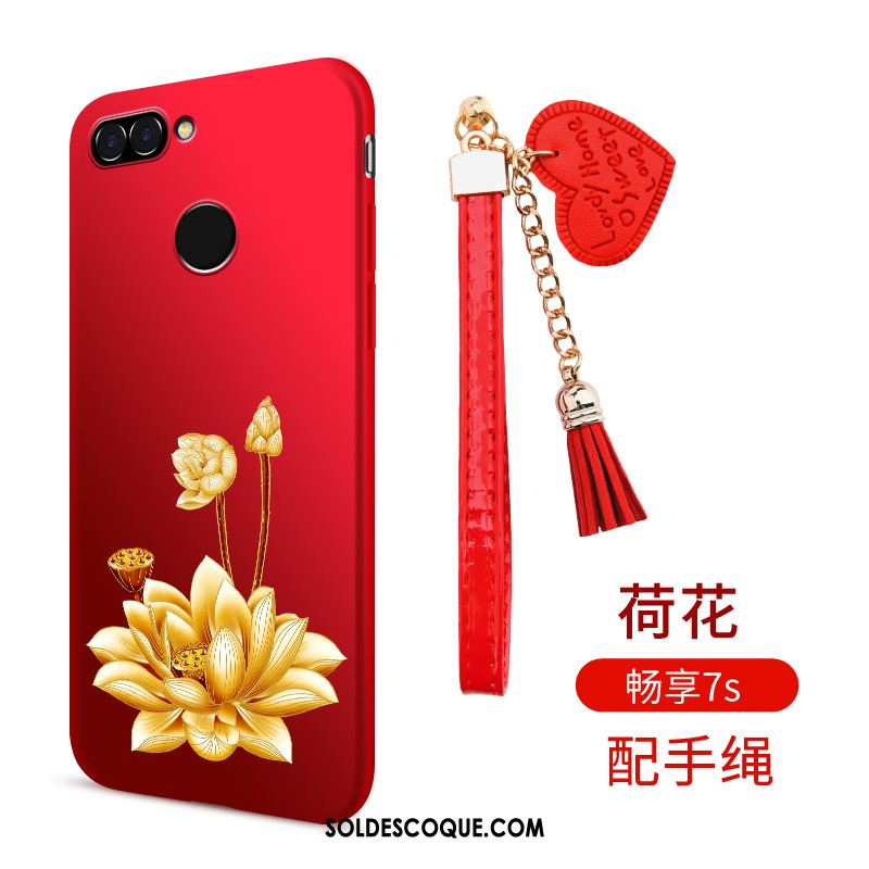 Coque Huawei P Smart Silicone Rouge Étui Fluide Doux Téléphone Portable En Vente