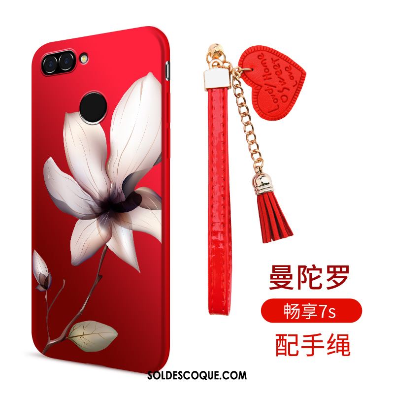 Coque Huawei P Smart Silicone Rouge Étui Fluide Doux Téléphone Portable En Vente