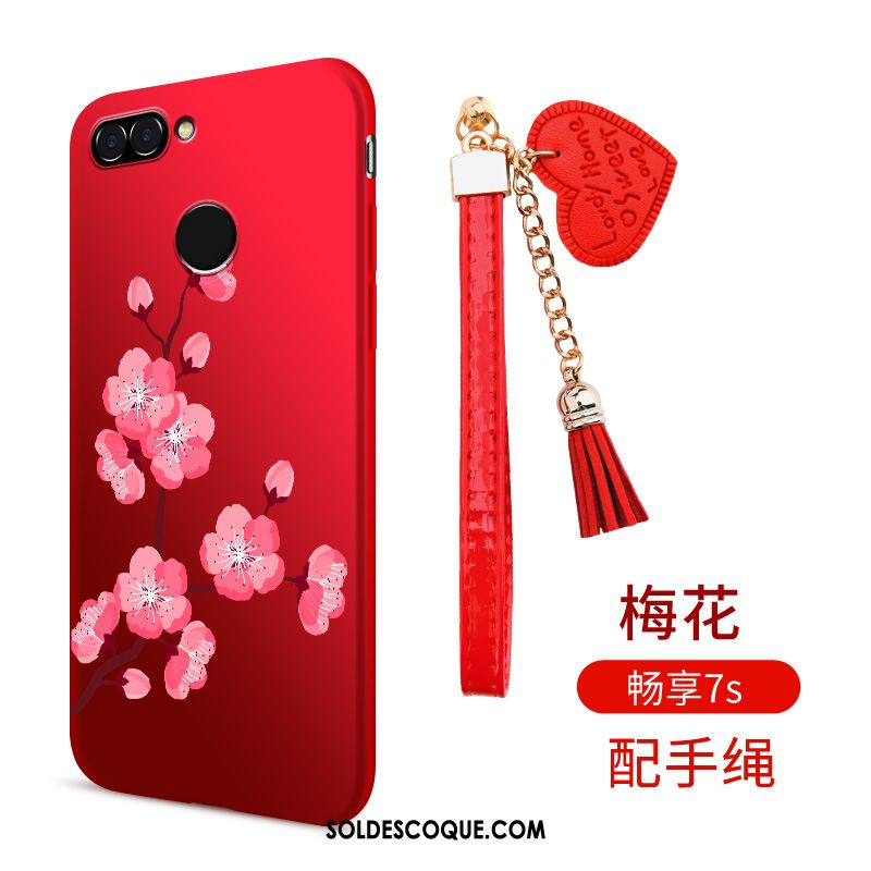 Coque Huawei P Smart Silicone Rouge Étui Fluide Doux Téléphone Portable En Vente