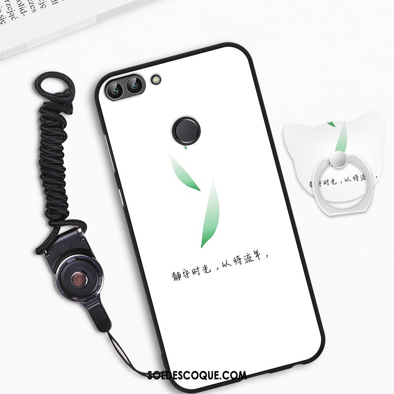 Coque Huawei P Smart Silicone Téléphone Portable Blanc Incassable Cou Suspendu Pas Cher