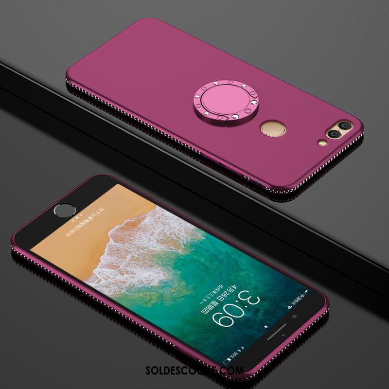 Coque Huawei P Smart Tout Compris Délavé En Daim Violet Étui Silicone Pas Cher