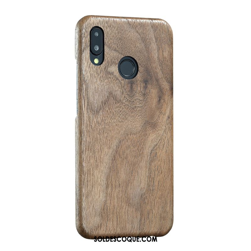 Coque Huawei P Smart+ Très Mince Téléphone Portable Étui Noir En Bois Housse Soldes