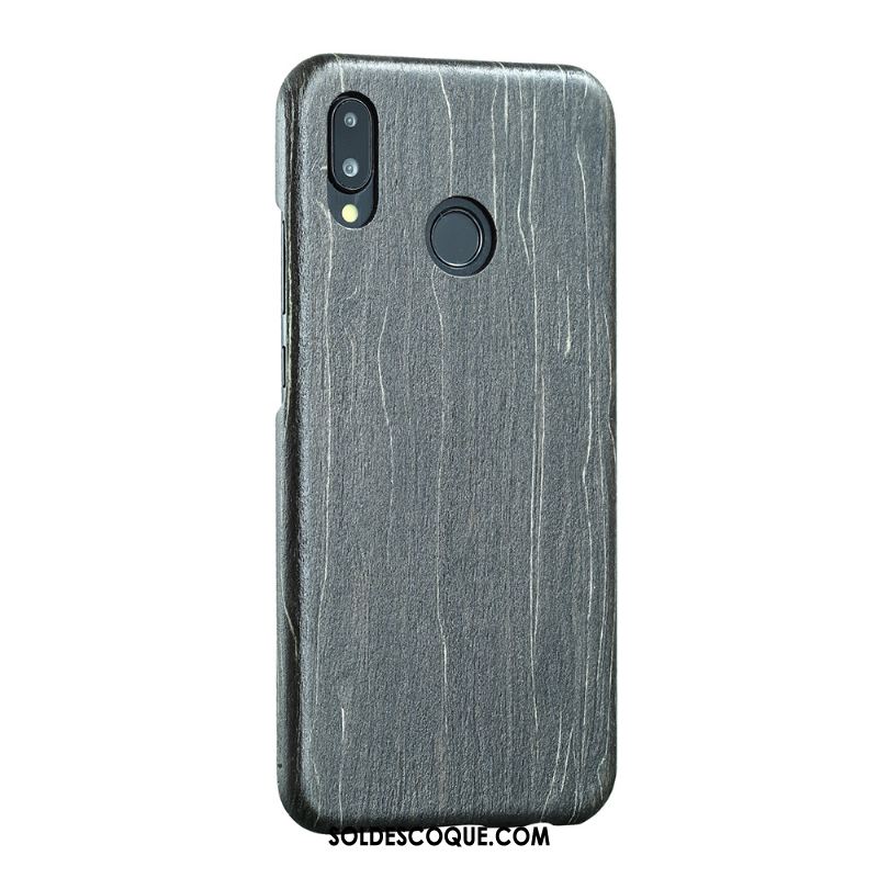 Coque Huawei P Smart+ Très Mince Téléphone Portable Étui Noir En Bois Housse Soldes