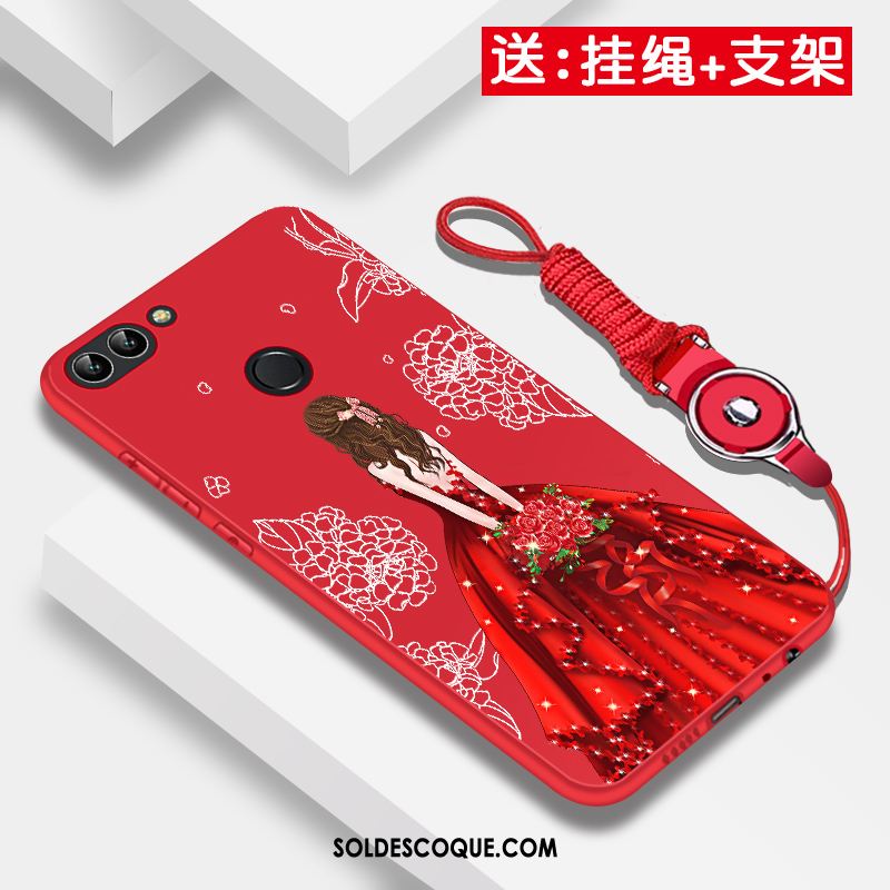 Coque Huawei P Smart Téléphone Portable Rouge Incassable Délavé En Daim Tout Compris En Ligne