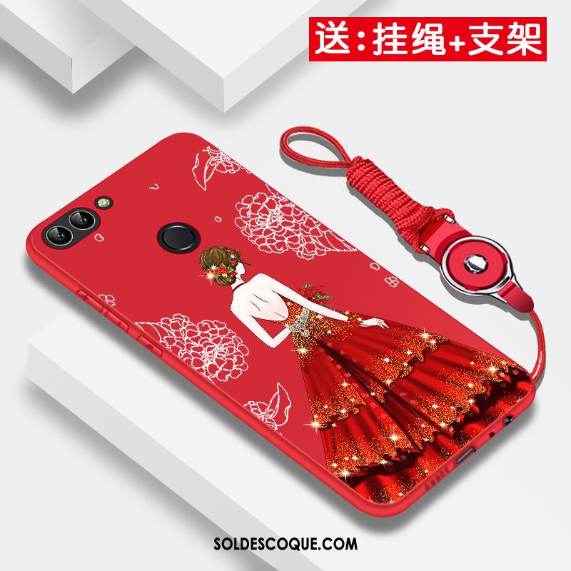Coque Huawei P Smart Téléphone Portable Rouge Incassable Délavé En Daim Tout Compris En Ligne