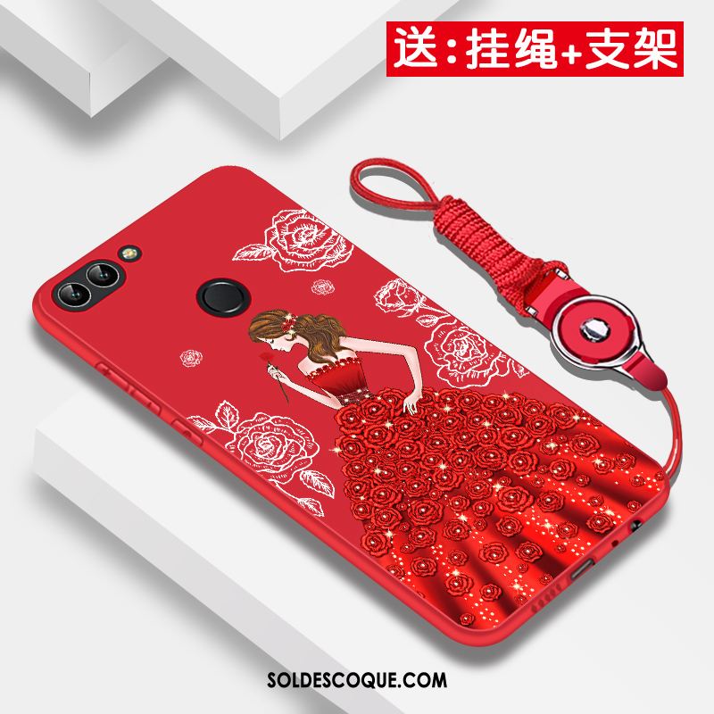 Coque Huawei P Smart Téléphone Portable Rouge Incassable Délavé En Daim Tout Compris En Ligne