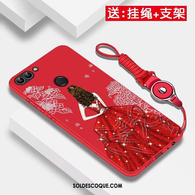 Coque Huawei P Smart Téléphone Portable Rouge Incassable Délavé En Daim Tout Compris En Ligne