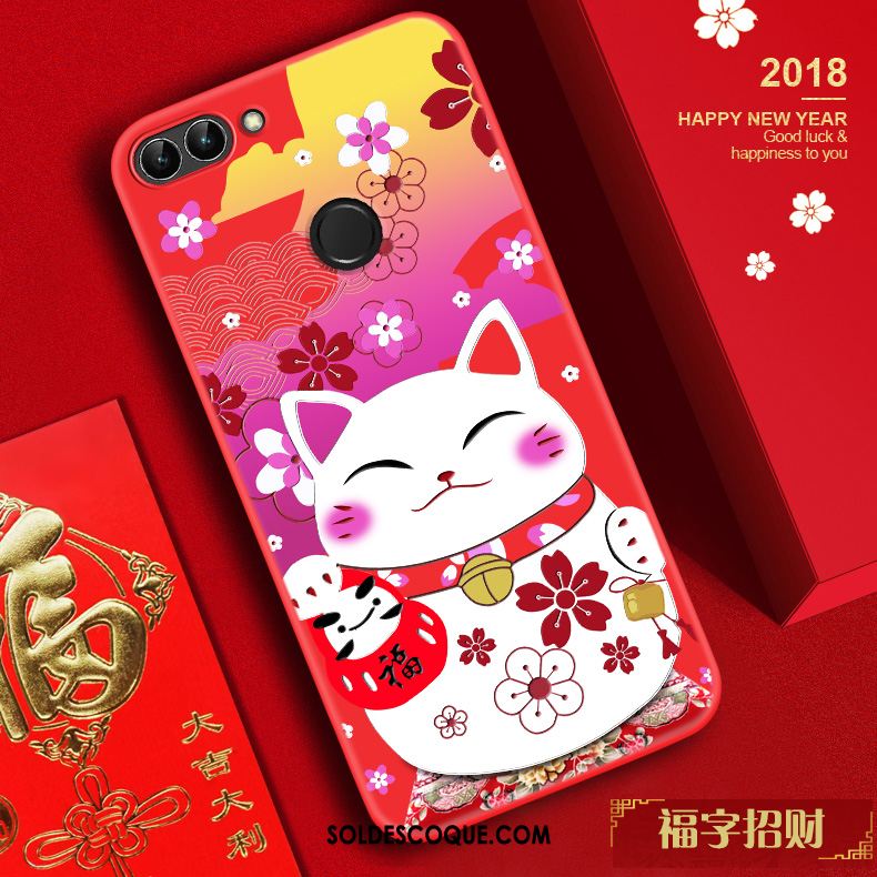 Coque Huawei P Smart Téléphone Portable Tendance Nouveau Gaufrage Chat Housse France