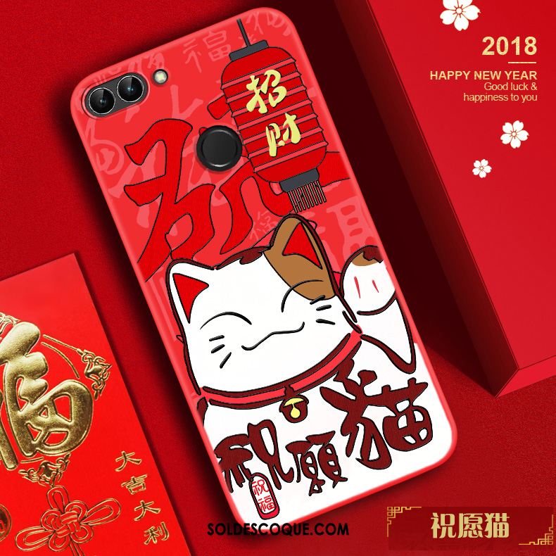 Coque Huawei P Smart Téléphone Portable Tendance Nouveau Gaufrage Chat Housse France