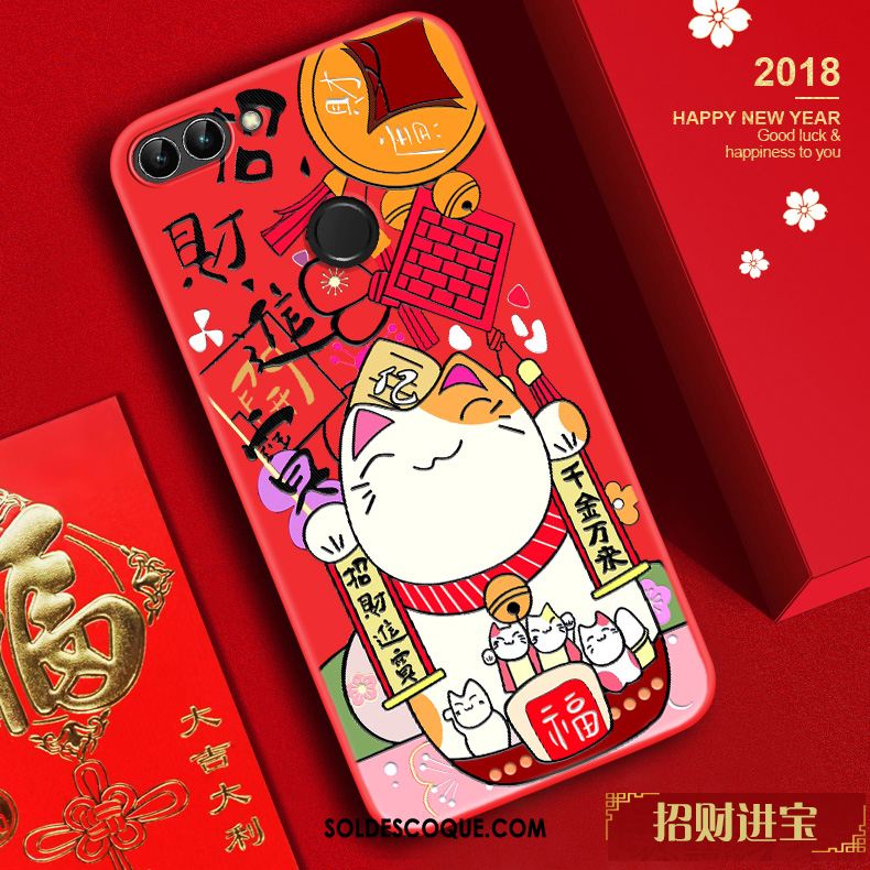 Coque Huawei P Smart Téléphone Portable Tendance Nouveau Gaufrage Chat Housse France