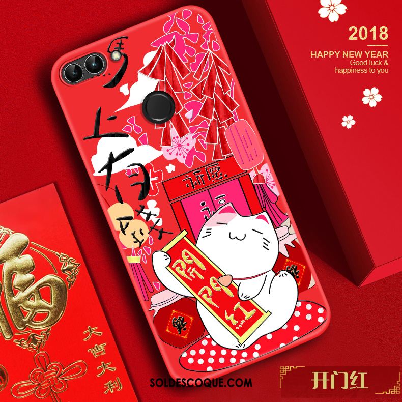 Coque Huawei P Smart Téléphone Portable Tendance Nouveau Gaufrage Chat Housse France