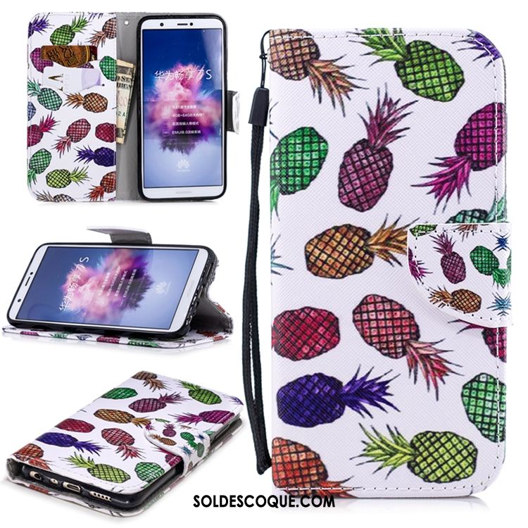 Coque Huawei P Smart+ Violet Étui En Cuir Téléphone Portable Incassable Pas Cher