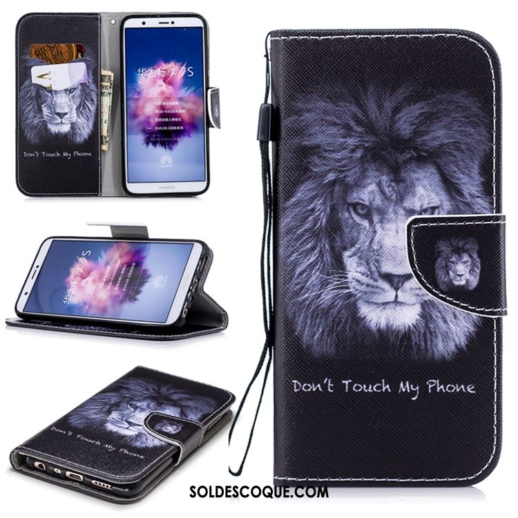 Coque Huawei P Smart+ Violet Étui En Cuir Téléphone Portable Incassable Pas Cher