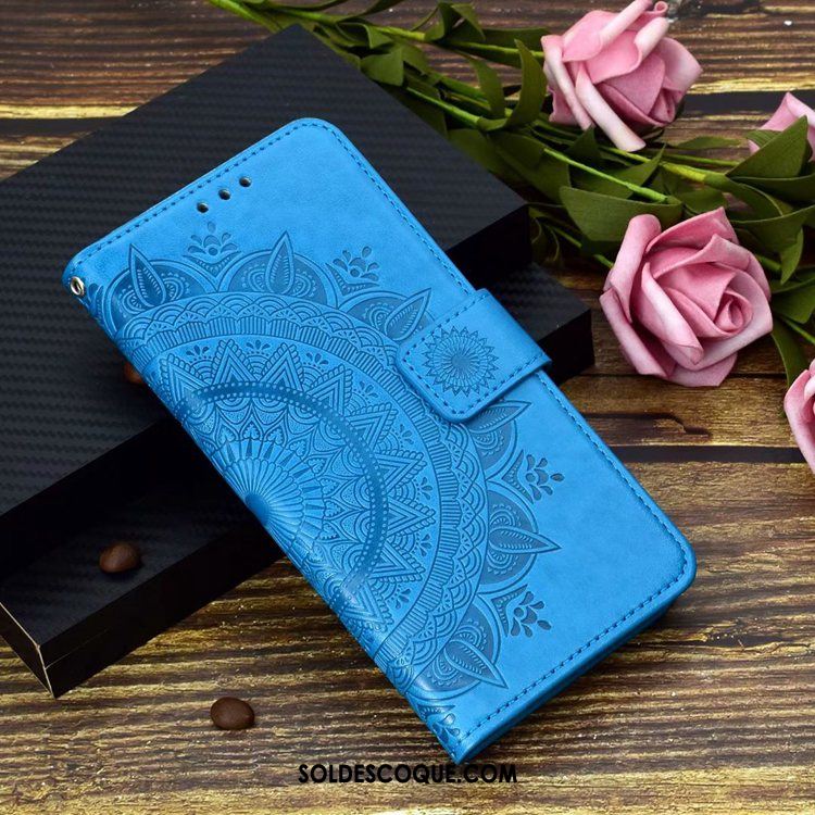 Coque Huawei P Smart Z Carte Étui En Cuir Fluide Doux Violet Téléphone Portable Pas Cher