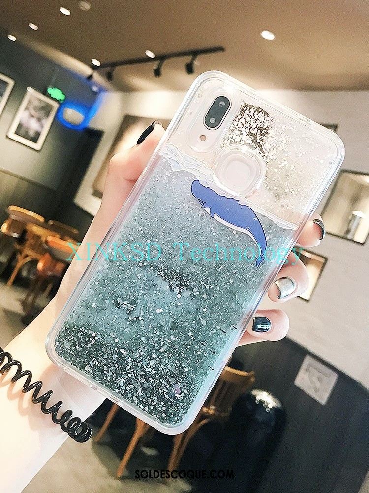 Coque Huawei P Smart+ Étui Bleu Nouveau Quicksand Téléphone Portable En Vente