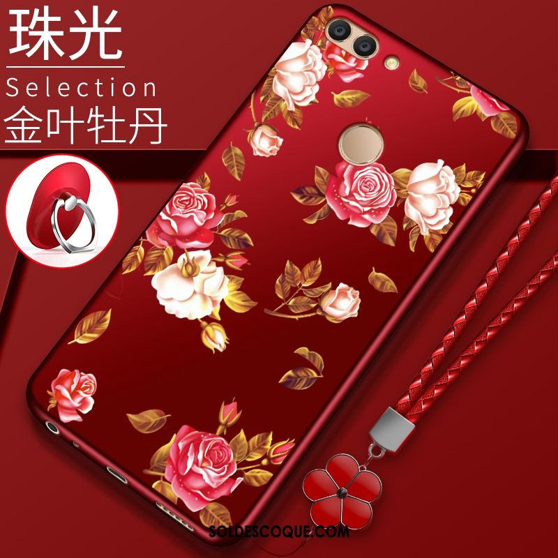 Coque Huawei P Smart Étui Protection Téléphone Portable Silicone Rouge Pas Cher